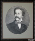 Калмыков Ю.В. Портрет писателя А.В. Сухово-Кобылина (1817-1903). С рисунка 1840-х годов. Бумага, керениография. Фоторепродукция Татьяны Шепелевой